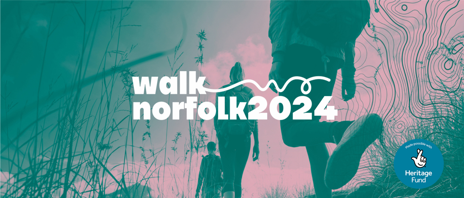 footprints behind a title of WalkNorfolk 2024